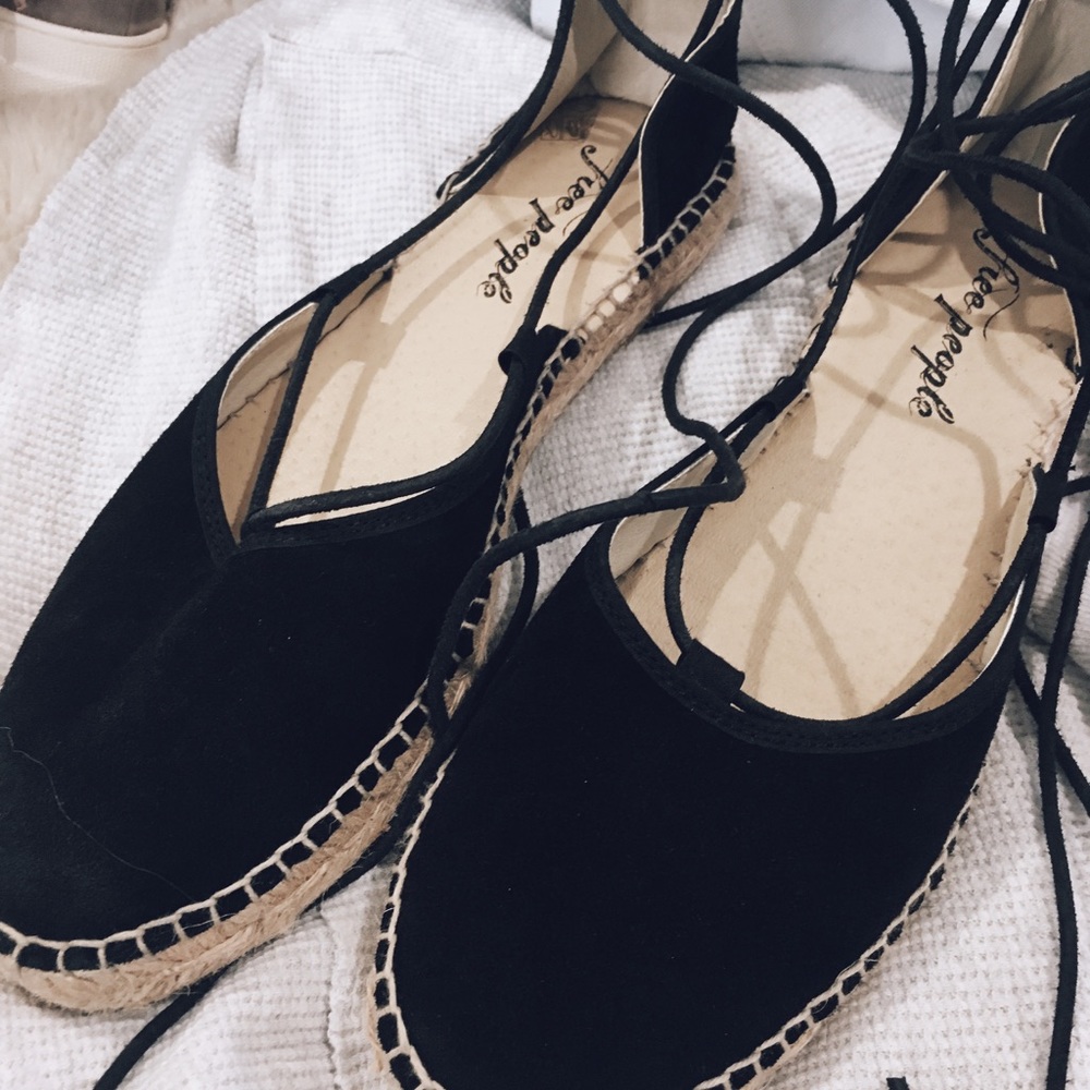 Free people tie up shoes
